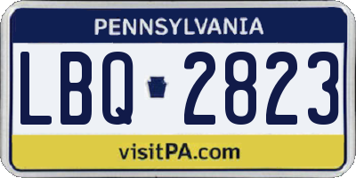 PA license plate LBQ2823