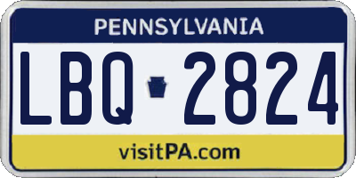 PA license plate LBQ2824