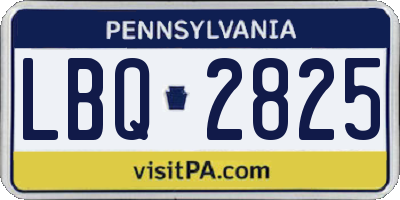 PA license plate LBQ2825