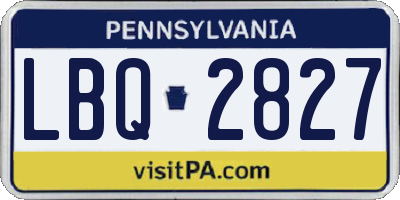 PA license plate LBQ2827