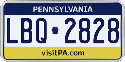 PA license plate LBQ2828
