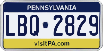 PA license plate LBQ2829
