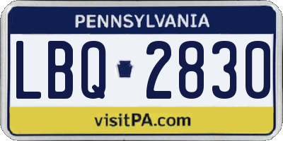 PA license plate LBQ2830