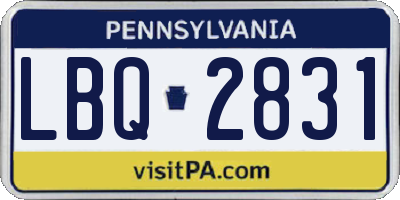 PA license plate LBQ2831