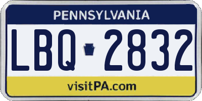PA license plate LBQ2832