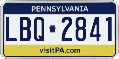 PA license plate LBQ2841