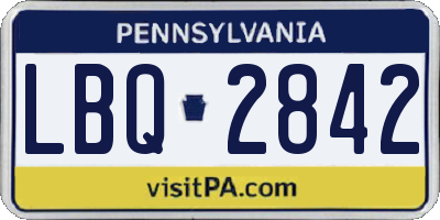 PA license plate LBQ2842