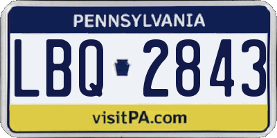 PA license plate LBQ2843