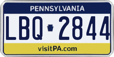PA license plate LBQ2844
