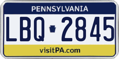 PA license plate LBQ2845