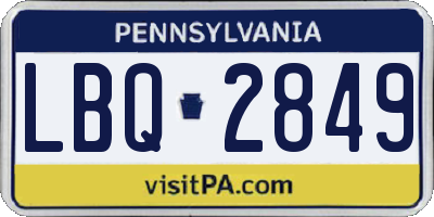 PA license plate LBQ2849