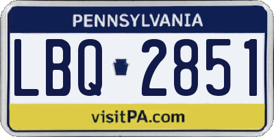 PA license plate LBQ2851