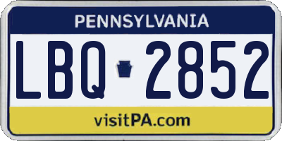 PA license plate LBQ2852