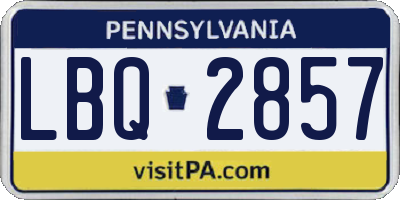 PA license plate LBQ2857