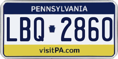 PA license plate LBQ2860