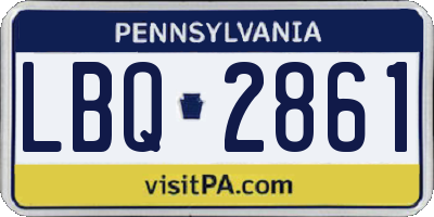 PA license plate LBQ2861
