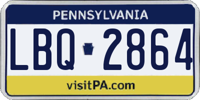 PA license plate LBQ2864