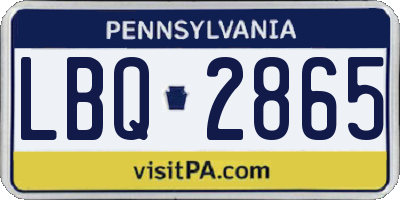 PA license plate LBQ2865