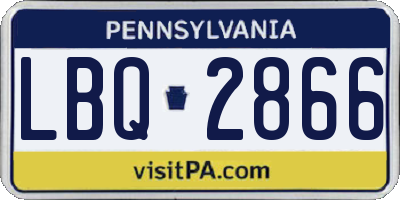PA license plate LBQ2866