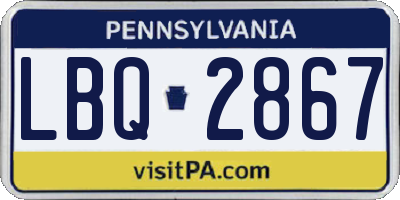 PA license plate LBQ2867