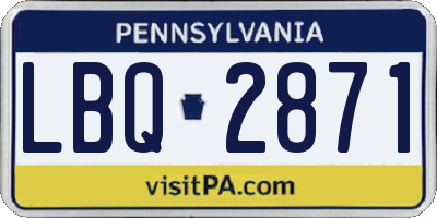 PA license plate LBQ2871