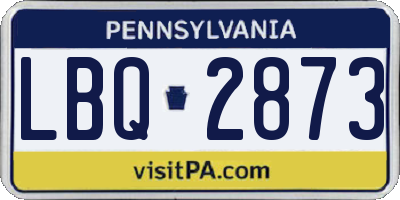 PA license plate LBQ2873