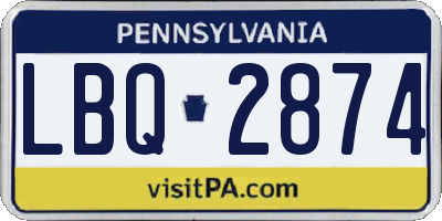 PA license plate LBQ2874