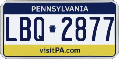 PA license plate LBQ2877