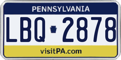 PA license plate LBQ2878