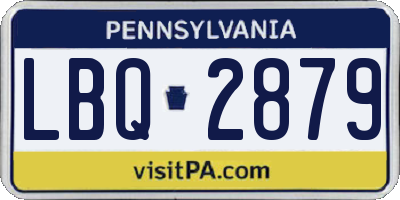 PA license plate LBQ2879