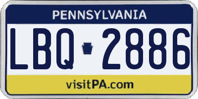 PA license plate LBQ2886
