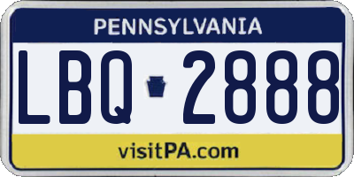PA license plate LBQ2888