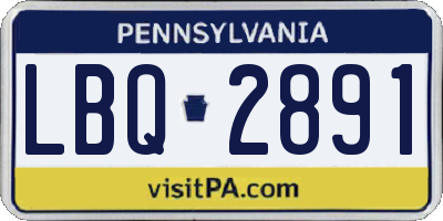 PA license plate LBQ2891