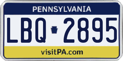 PA license plate LBQ2895