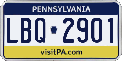 PA license plate LBQ2901