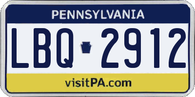 PA license plate LBQ2912