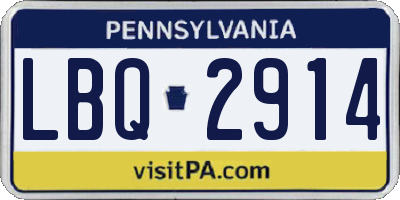 PA license plate LBQ2914