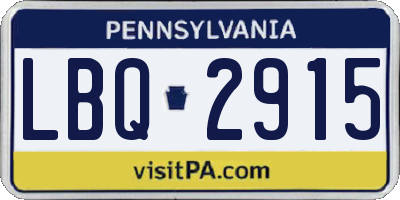 PA license plate LBQ2915