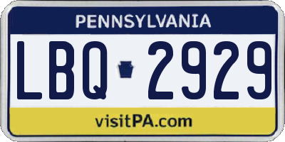 PA license plate LBQ2929