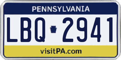 PA license plate LBQ2941