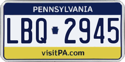 PA license plate LBQ2945