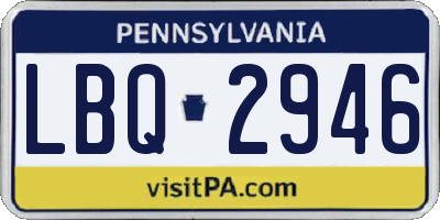 PA license plate LBQ2946