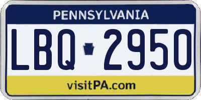 PA license plate LBQ2950