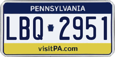 PA license plate LBQ2951