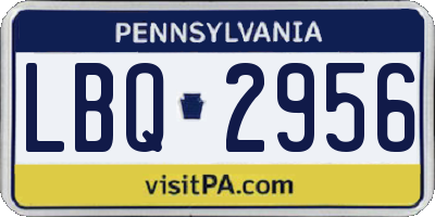 PA license plate LBQ2956