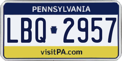 PA license plate LBQ2957