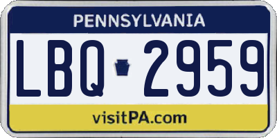 PA license plate LBQ2959