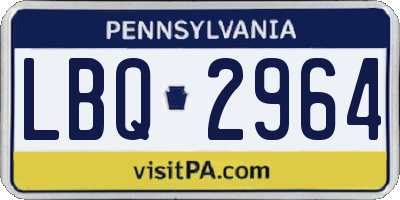 PA license plate LBQ2964