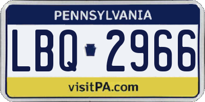 PA license plate LBQ2966