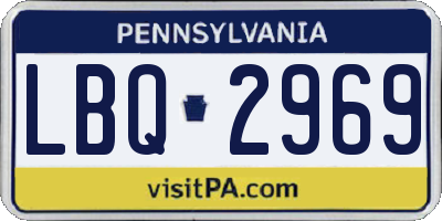 PA license plate LBQ2969